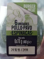 Hamburguesa pollo pavo y espinacas