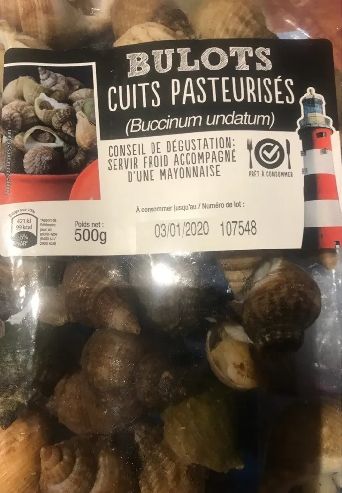 Bulots cuits pasteurisés