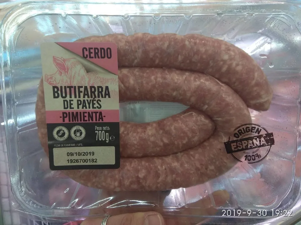 Butifarra de Payés -Pimienta-