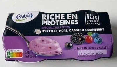 Specialite laitière Myrtille Mûre Cassis