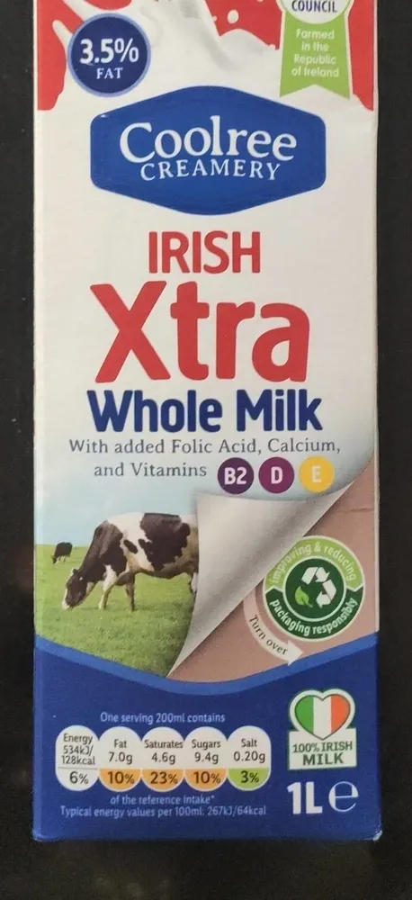 Whole milk Irish Xtra