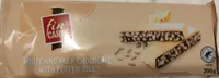 White an milk chocolate with puffed rice