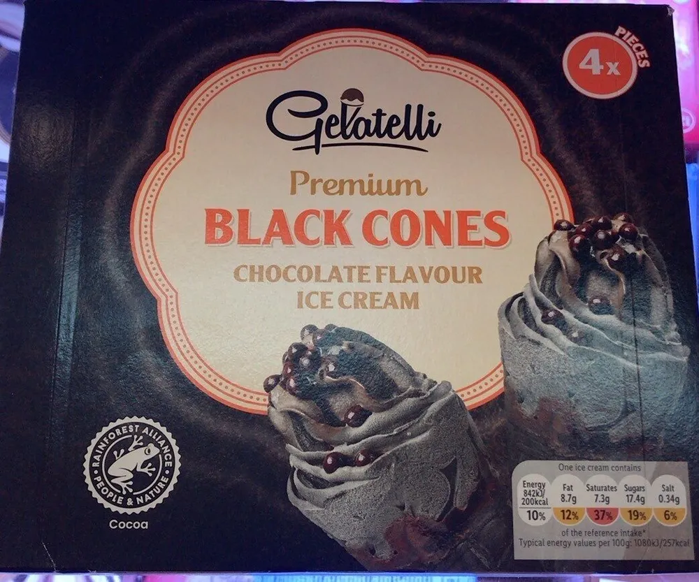 Premium Black Cones Chocolate Flavor Ice Cream