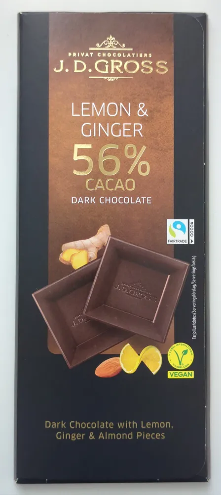 Edel-Zartbitter 56% Limone-Ingwer