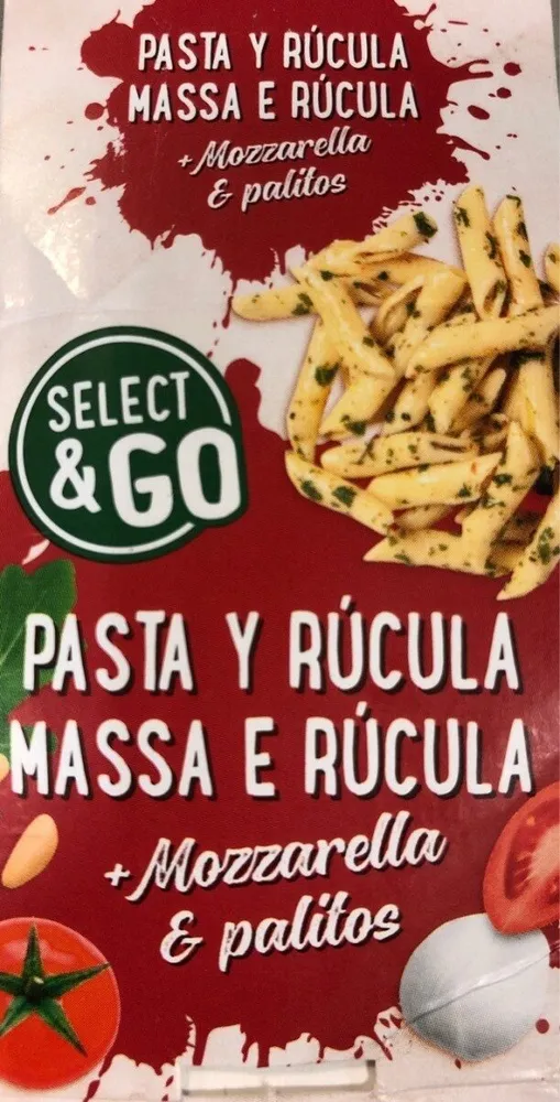 Ensalada de pasta a la genovesa con queso Mozzarella y rúcula