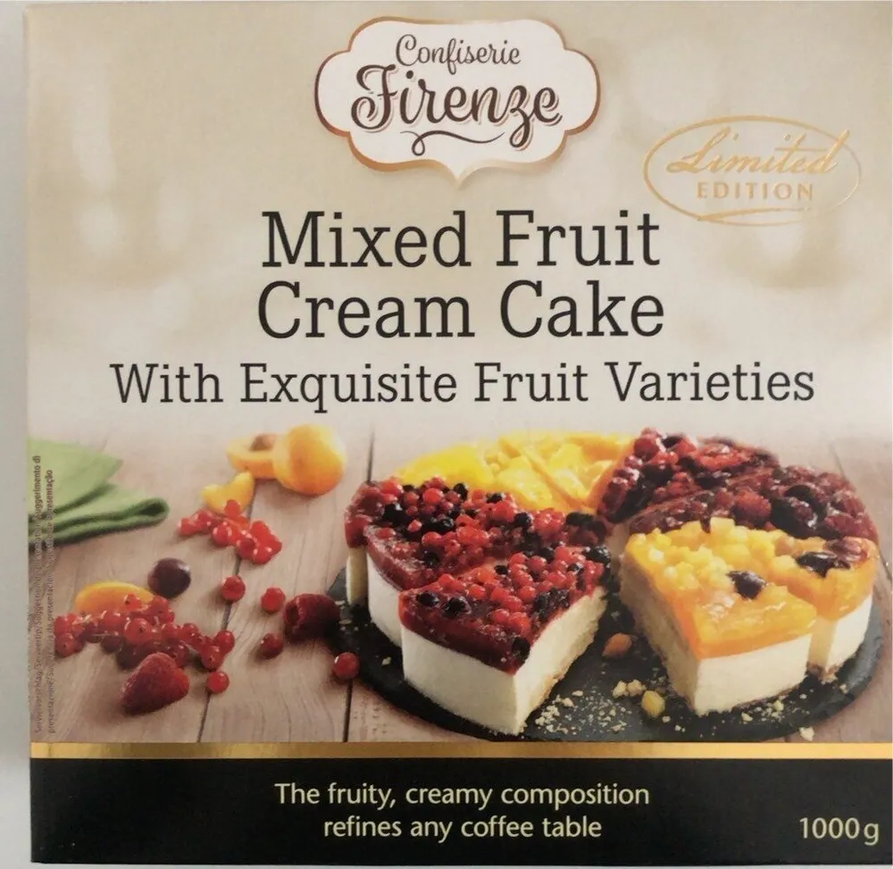 Mixed fruit cream cake