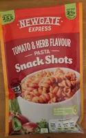 Tomato and Herb flavour pasta snack shots