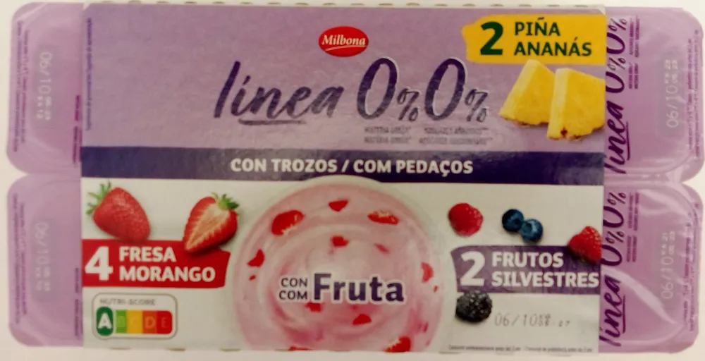Yogur desnatado trozos 0%