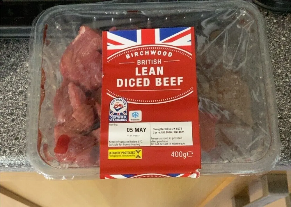 Lean diced beef