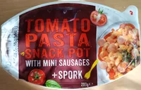 Chef Select Tomato Pasta Snack Pot with Mini Sausages + Spork
