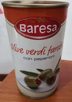 Olive verdi farcite con peperoni