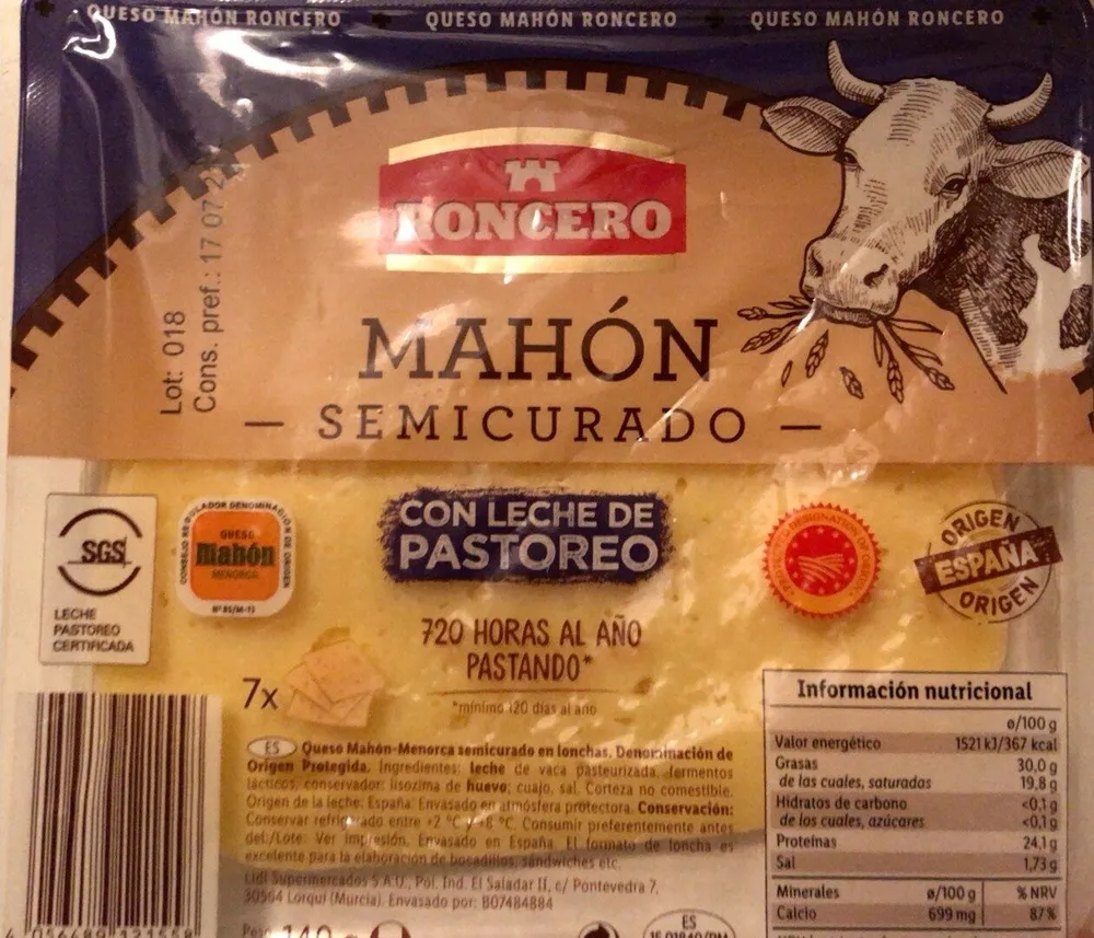 Queso mahón semicurado
