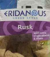Rusk with extra virgin olive oil & olives