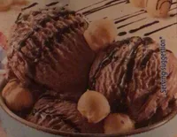 Chocolate & Profiterole Flavour Ice Cream with Chocolate Flavoured Sauce