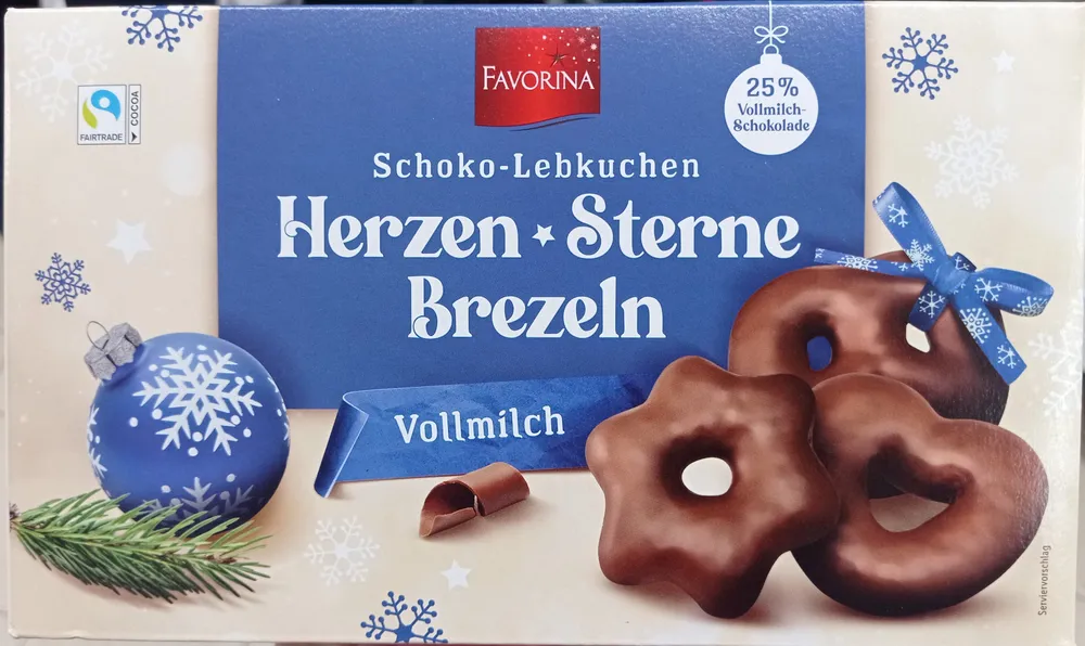 Schoko Lebkuchen Herzen Sterne Brezeln Vollmilch
