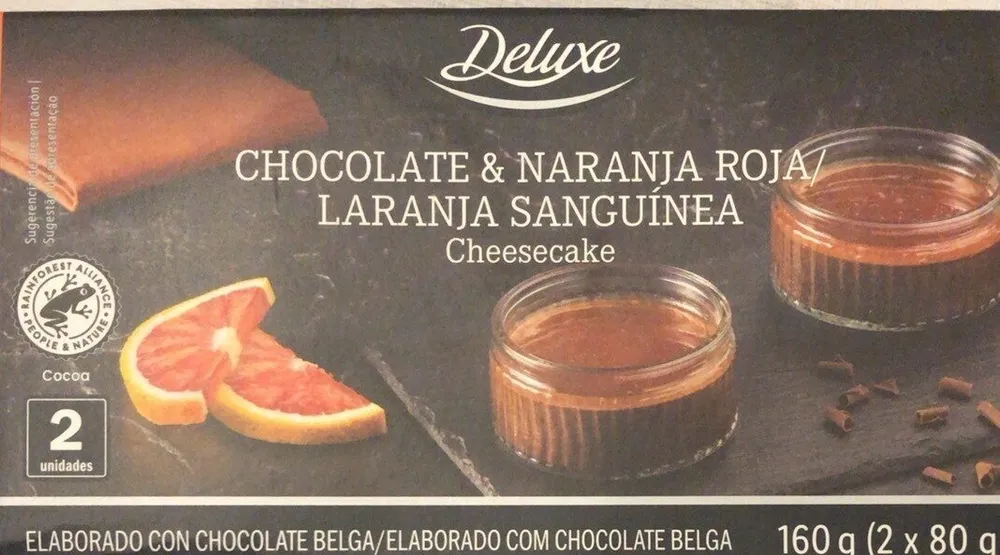 Cheesecake de chocolate y naranja roja