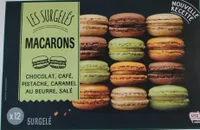 Macarons Les Surgelés Chocolat, Café, Pistache, Caramel
