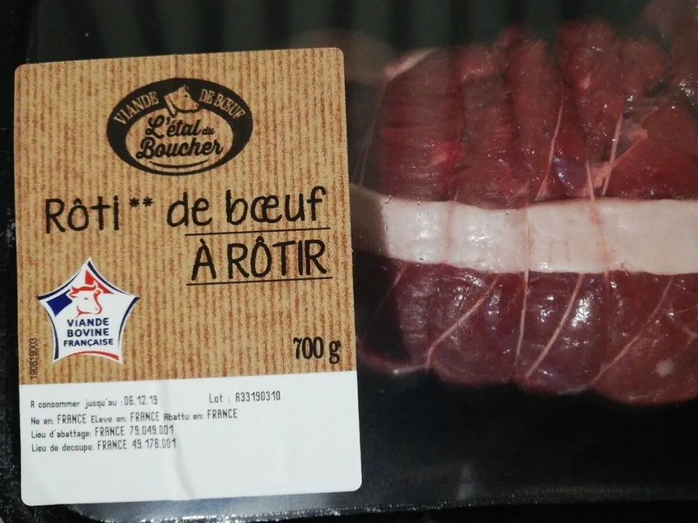 Viande bovine rotie