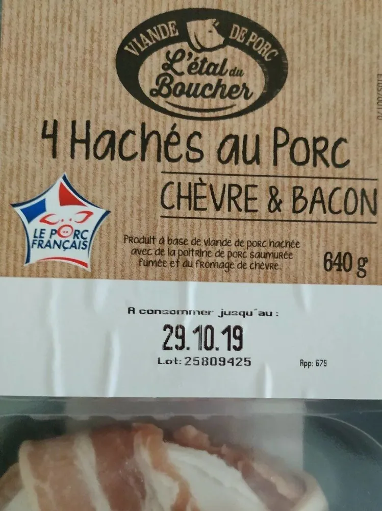 4 Hachés au porc chèvre & bacon