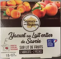 Yaourt au lait entier de Savoie  Abricot ou Pêche