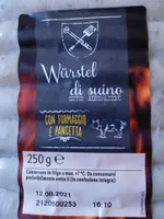 Wurstel di suino con formaggio e pancetta