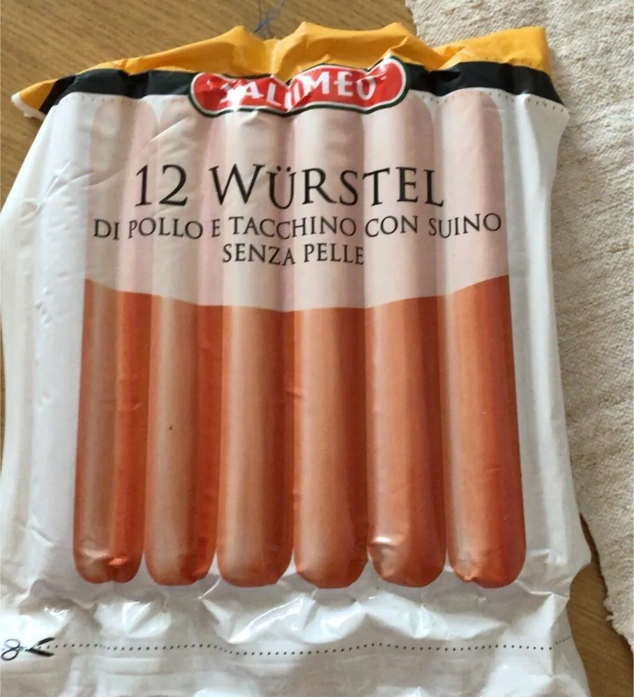 Vurstel di pollo e tacchino con duino senza pelle