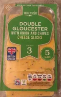 Double gloucester with onion and chives cheese slices