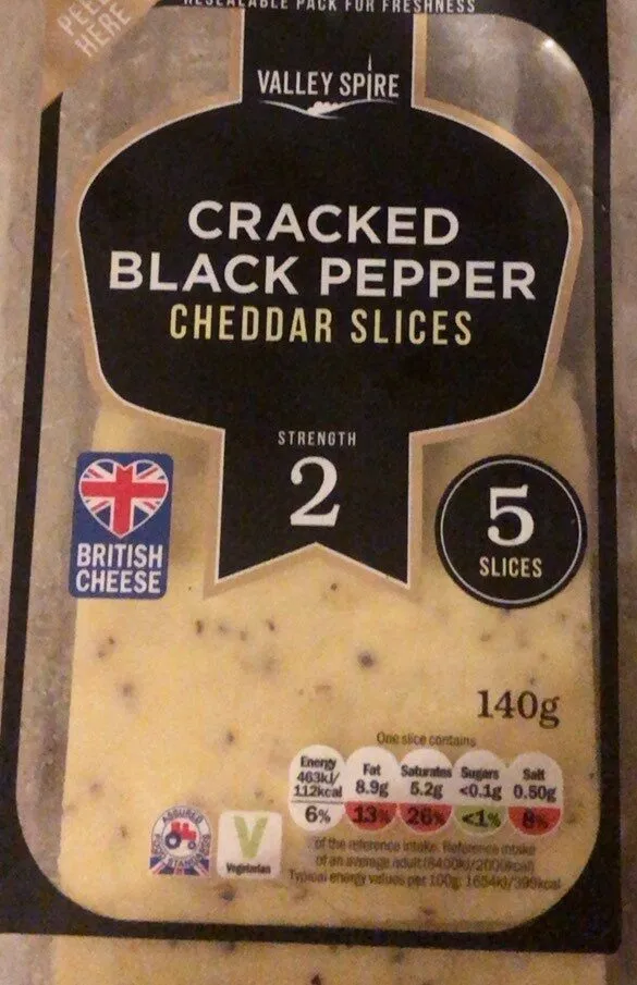 Cracked black pepper cheddar slices