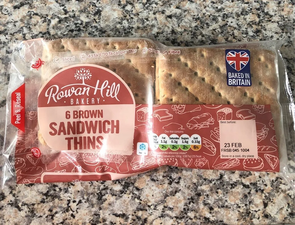 6 brown sandwich thins