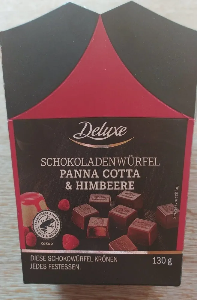 SCHOKOLADENWÜRFEL PANNA COTTA & HIMBEERE