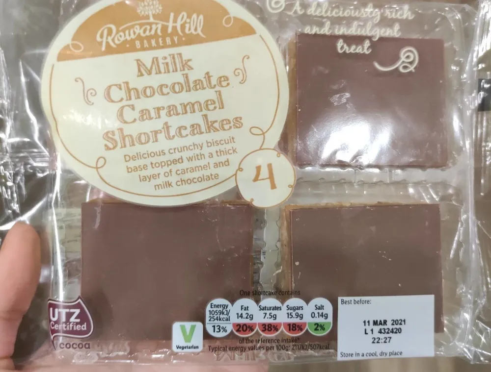 Milk chocolate caramel shortcakes