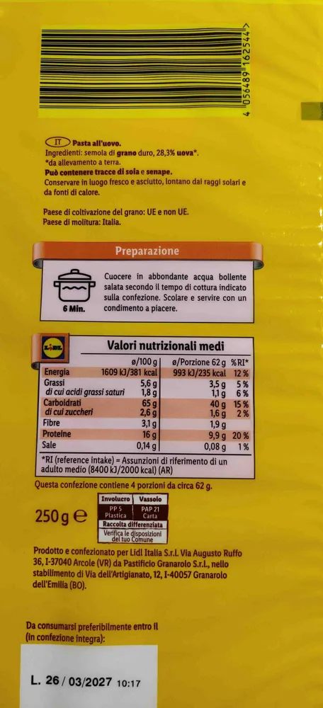 Tagliolini all'uovo
