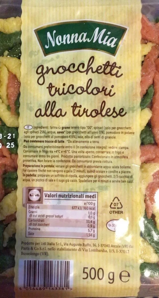 Gnocchetti Tricolore alla tirolese