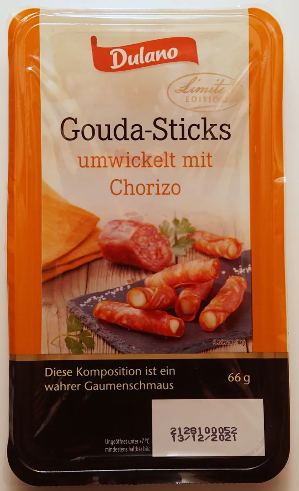 Gouda-Sticks umwickelt mit Chorizo