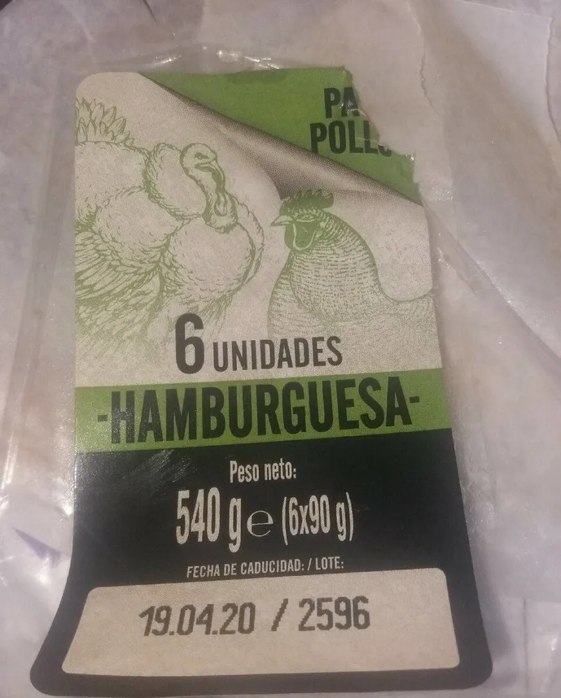 Hamburguesa pavo pollo
