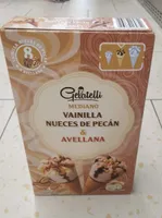 Cornetos de vainilla, nueces de pecán y avellana