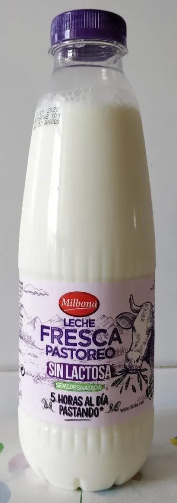 Leche semidesnatada sin lactosa pasteurizada