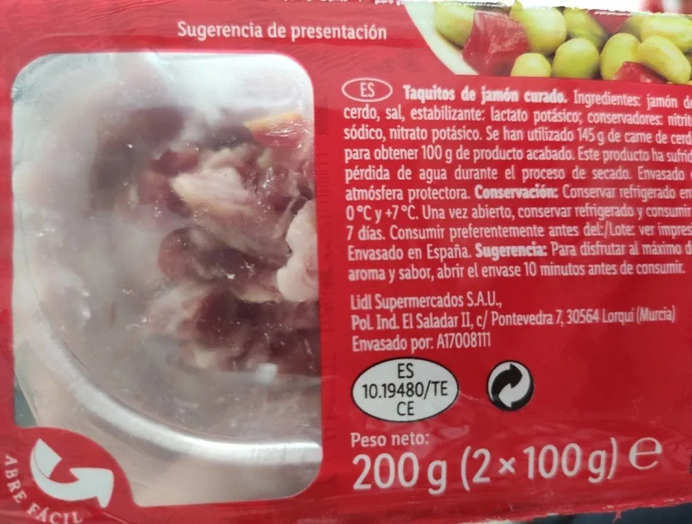 Taquitos jamón curado para cocinar