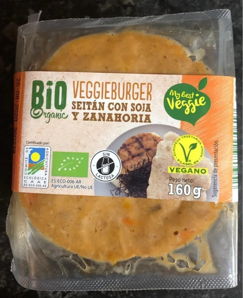 Veggie burger seitán con soja y zanahoria