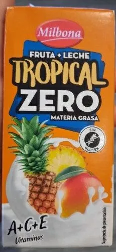 Bebida mixta de fruta y leche tropical zero
