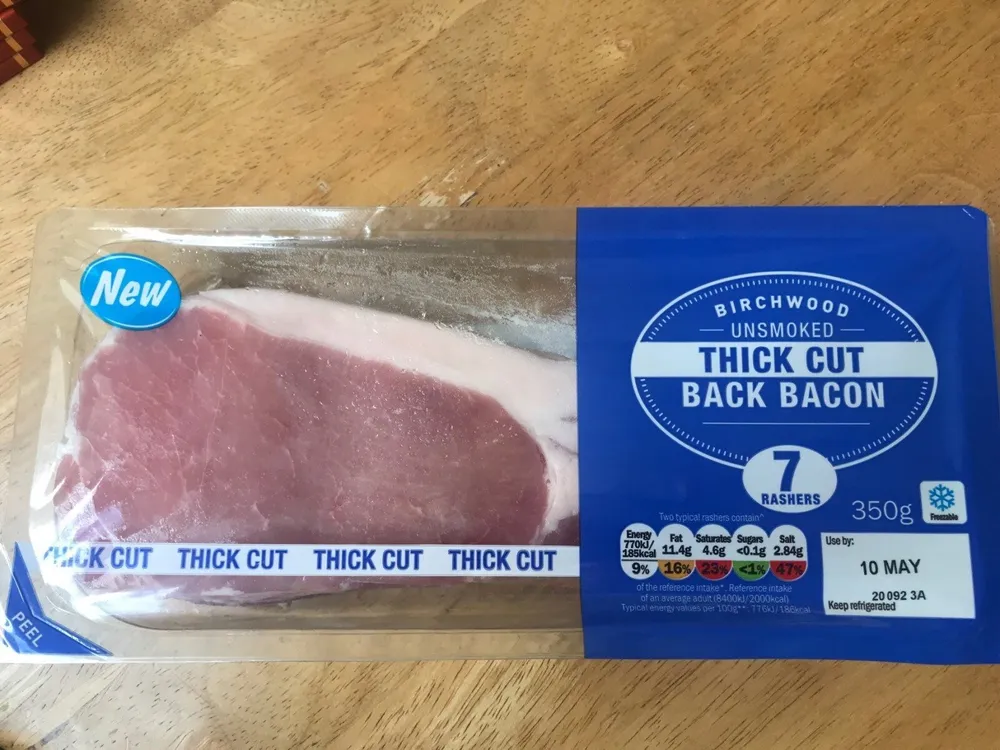 unsmoked thick cut back bacon