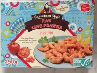 Raw king prawns piri piri