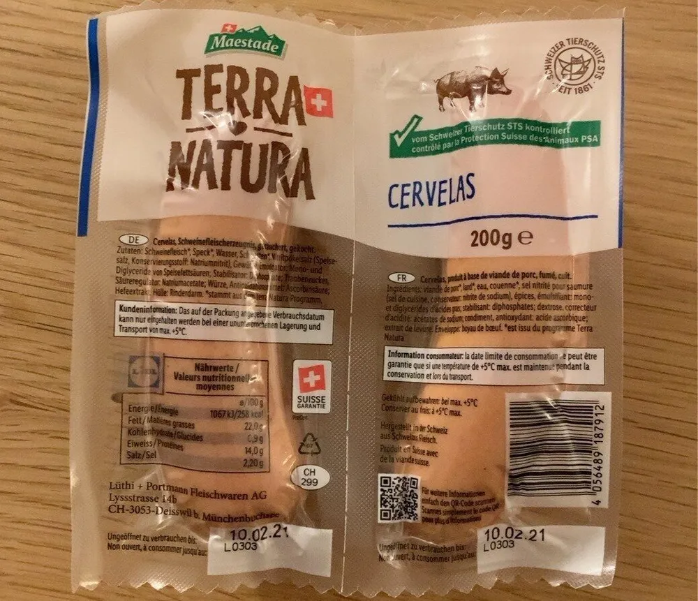 Cervelas terra natura