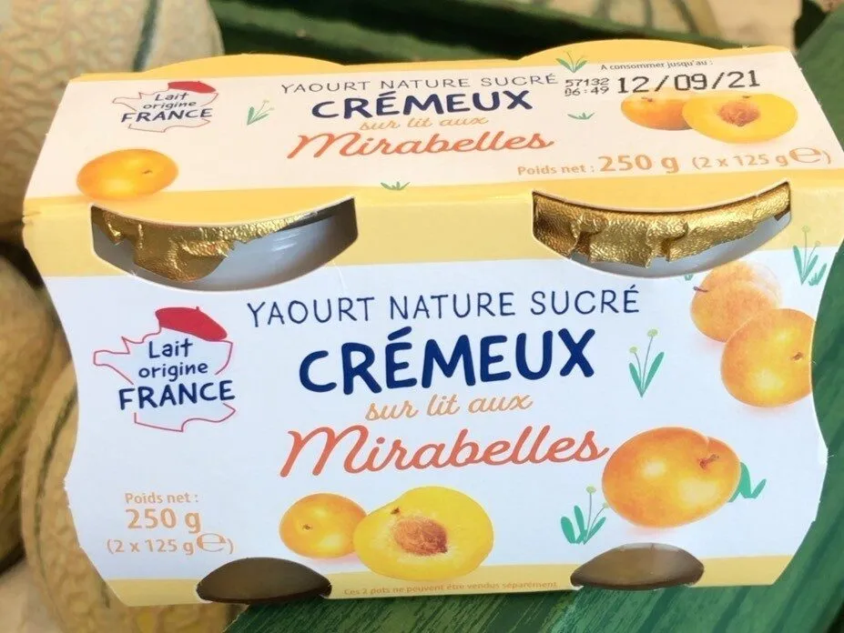 Yaourt cremeux mirabelles