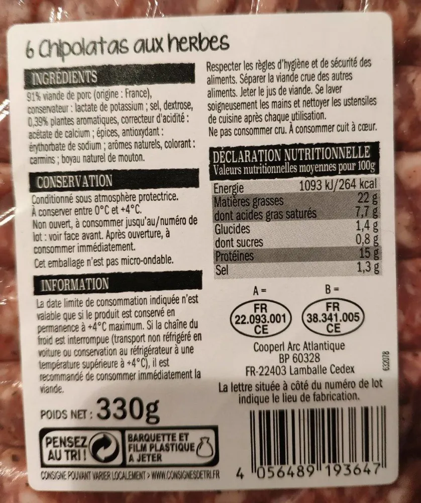 Chipolatas aux herbes