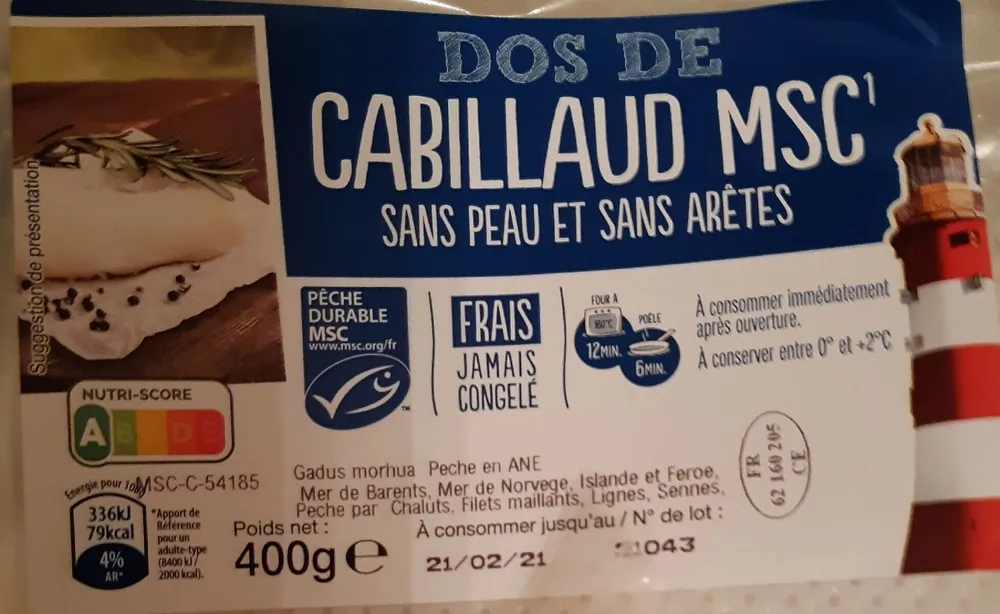 Dos de Cabillaud MSC