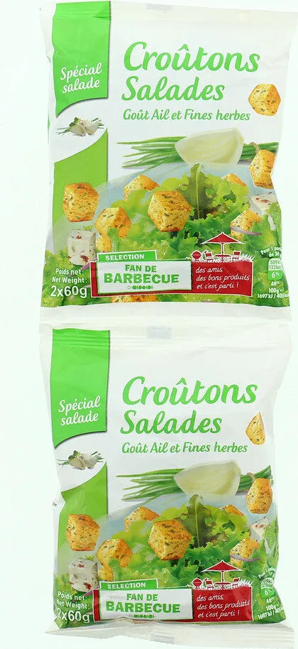 Croûtons salade goût ail et fines herbes