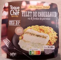 Filet de cabillaud riz et fondue de poireaux