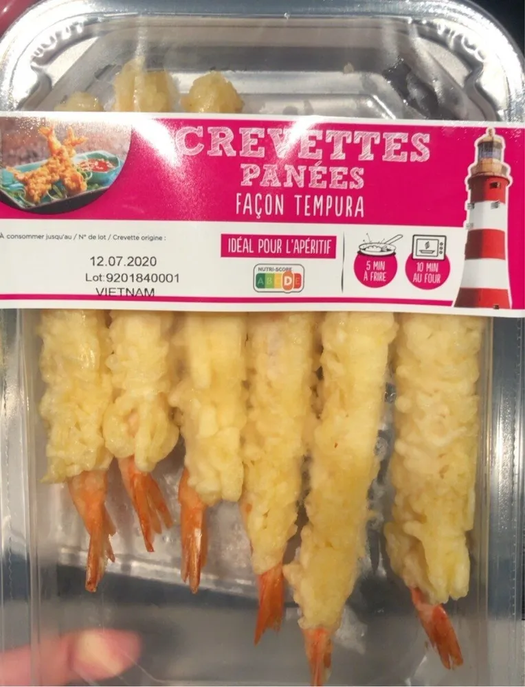 Crevettes panees facon tempura