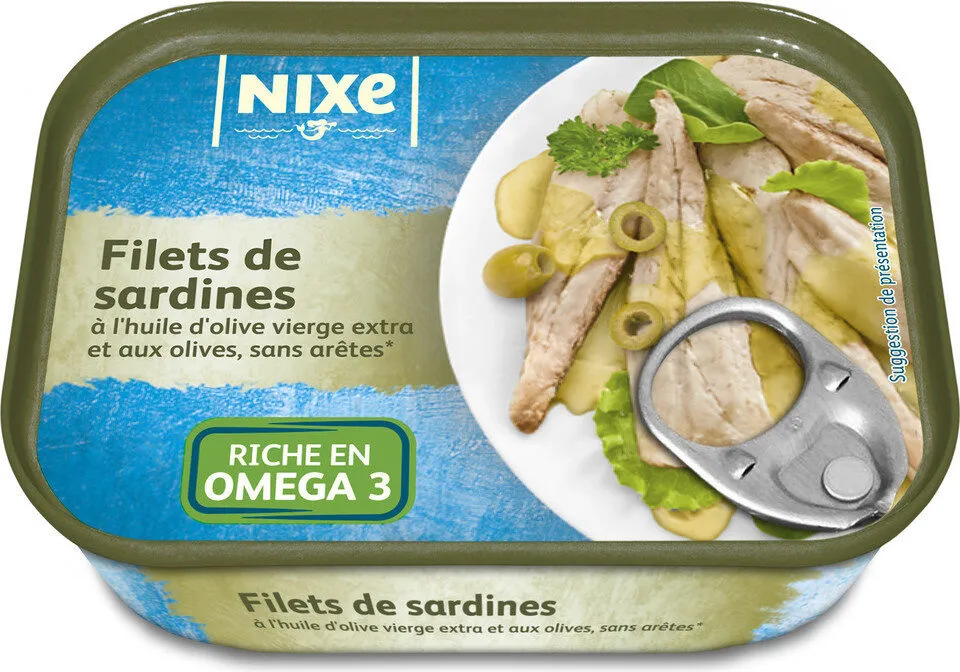 Filets de sardines à l'huile d'olive et aux olives